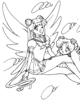 A coloring page of sailor moon